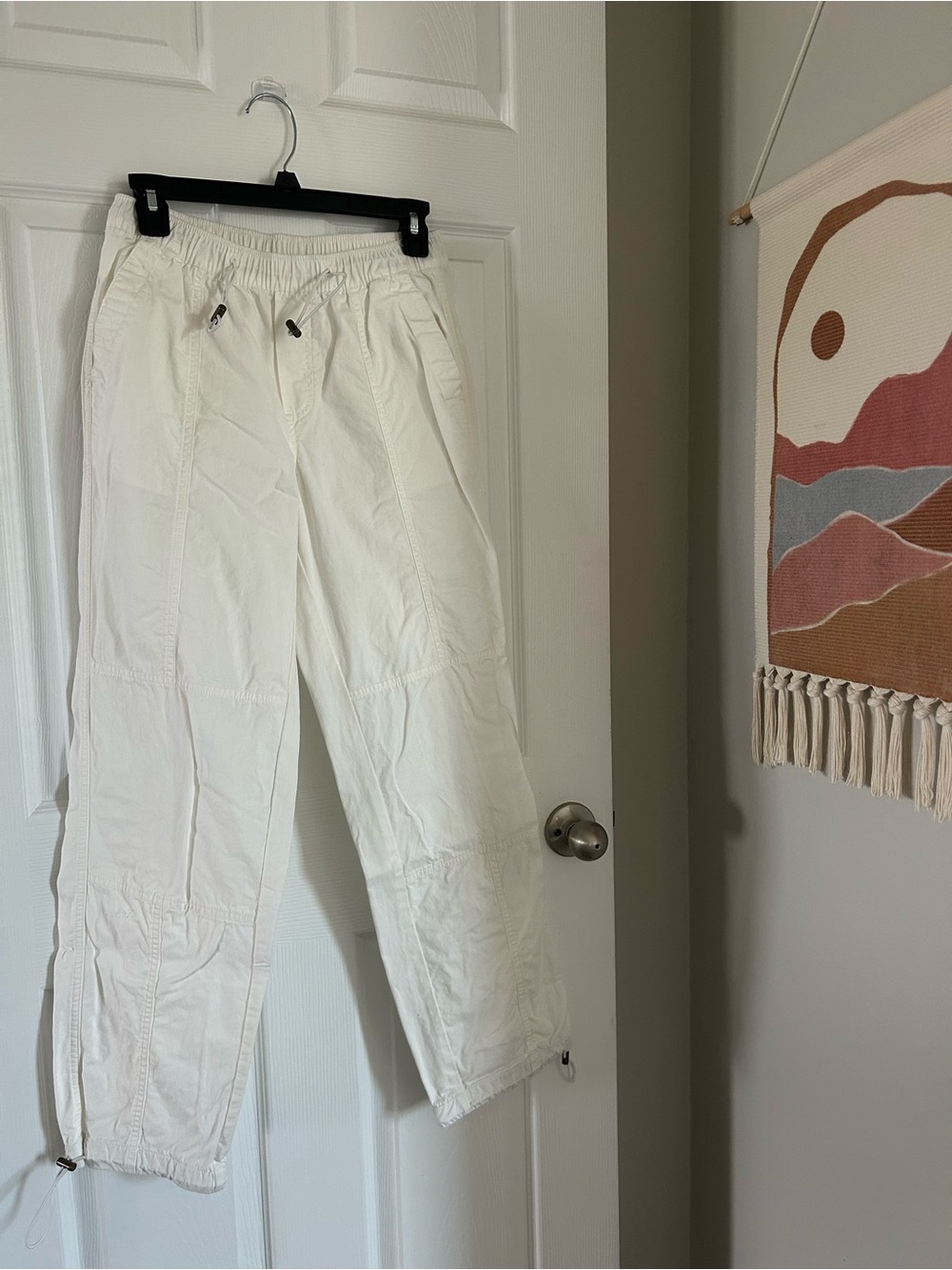 Arizona Jean Company Women's White Cargo Drawstring Pants